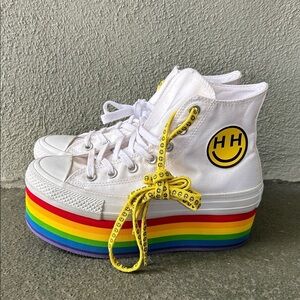 Converse  X Miley Cyrus Pride Platform Happy Hippie Chuck Taylor All Star Shoes
